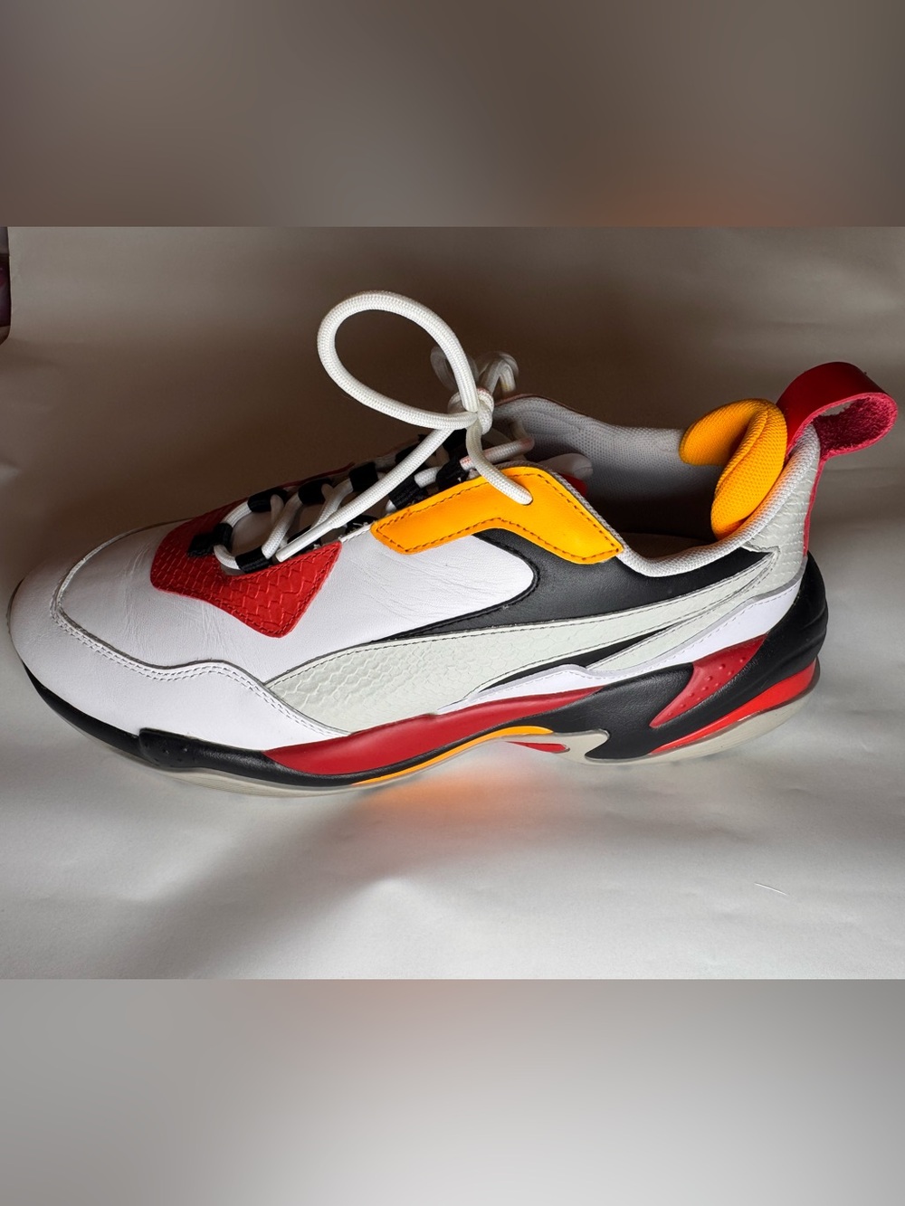 Puma Thunder Men’s Sneaker in White, Red & Yellow